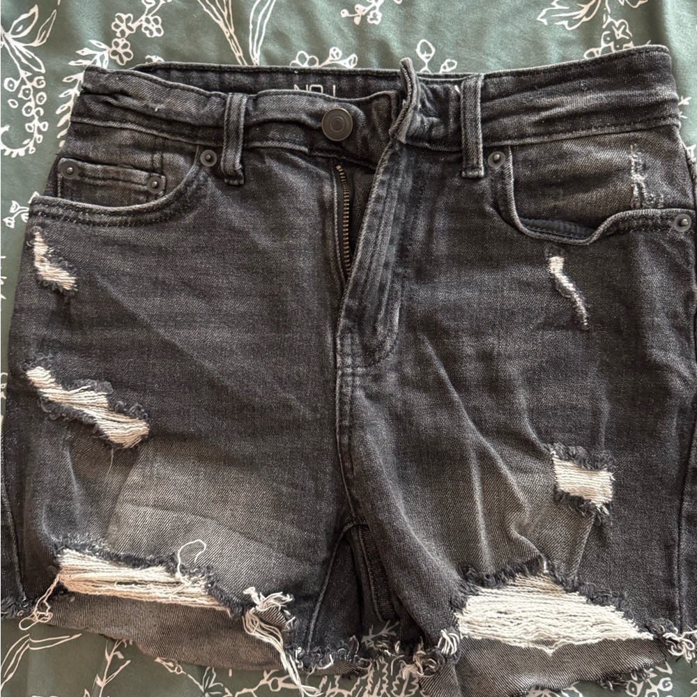 No Boundaries Charcoal Denim Shorts